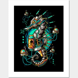 Machine Seahorse Posters and Art